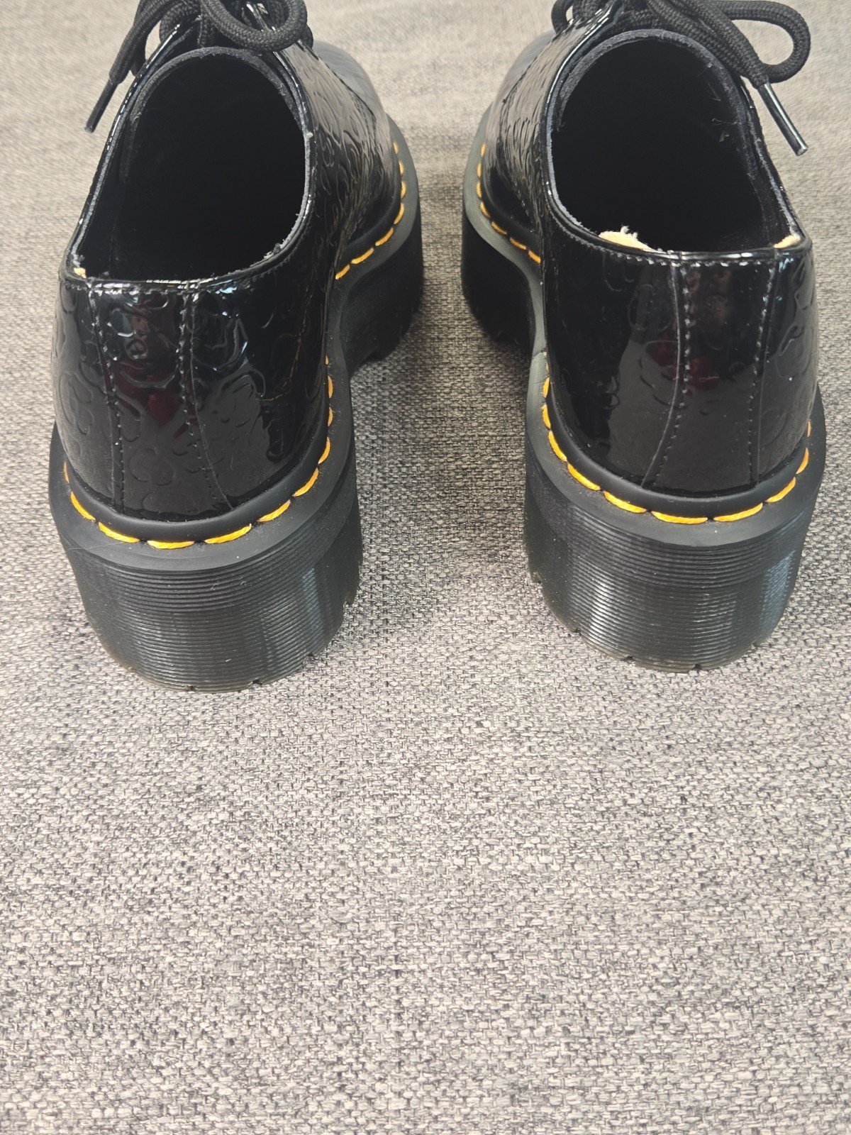 DR Martens Women’s Sz 6 Leopard Emboss Patent Leather 1461 27136 PLATFORM Shoes