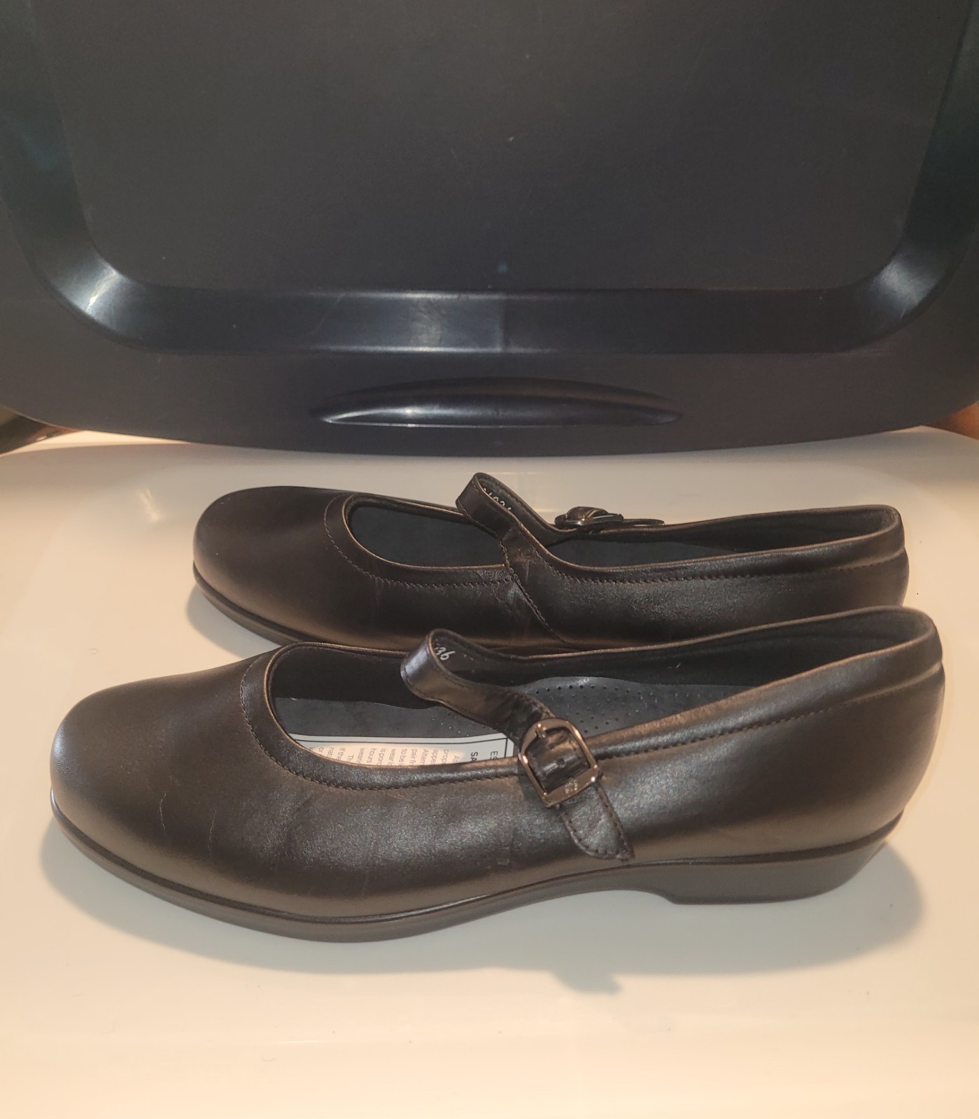 SAS Maria Leather Mary Jane Flats Black Tripad Comfort Shoe Women’s 12M