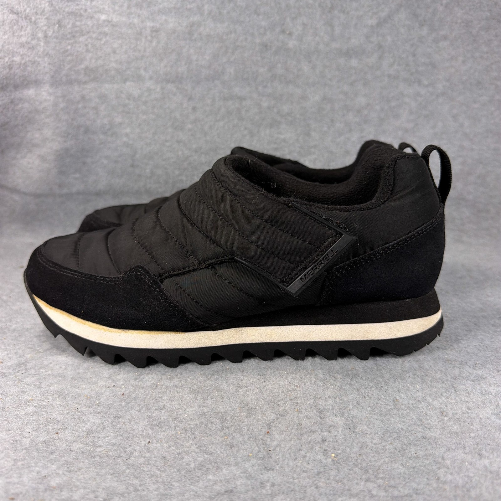 Merrell Alpine Moc Strap Polar Slip On Shoes Womens 9 Black Quilted Insulated