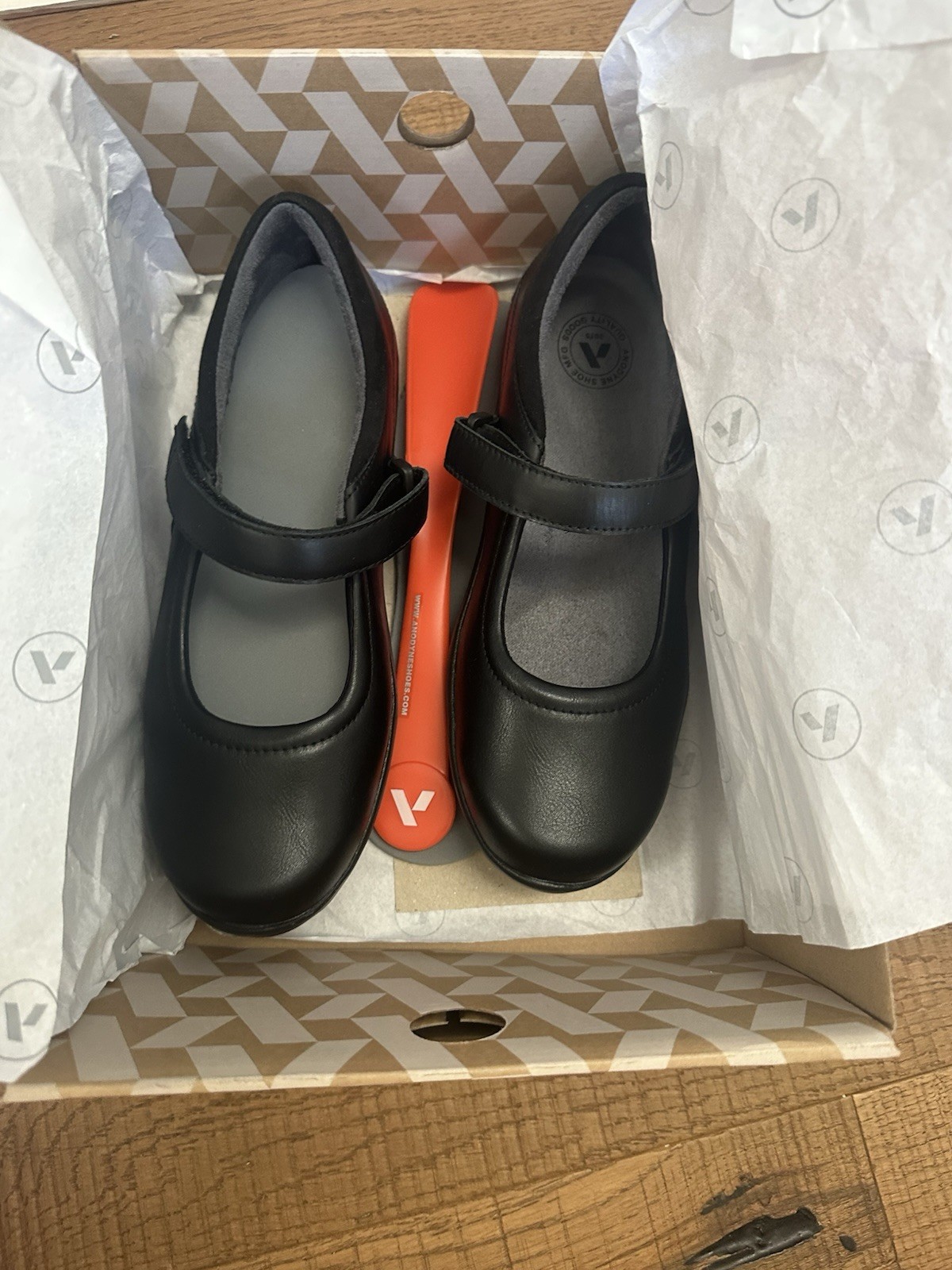 Anodyne No. 33 Casual Mary Jane Stretch Flats Black Stretch Women’s Size 7.5W