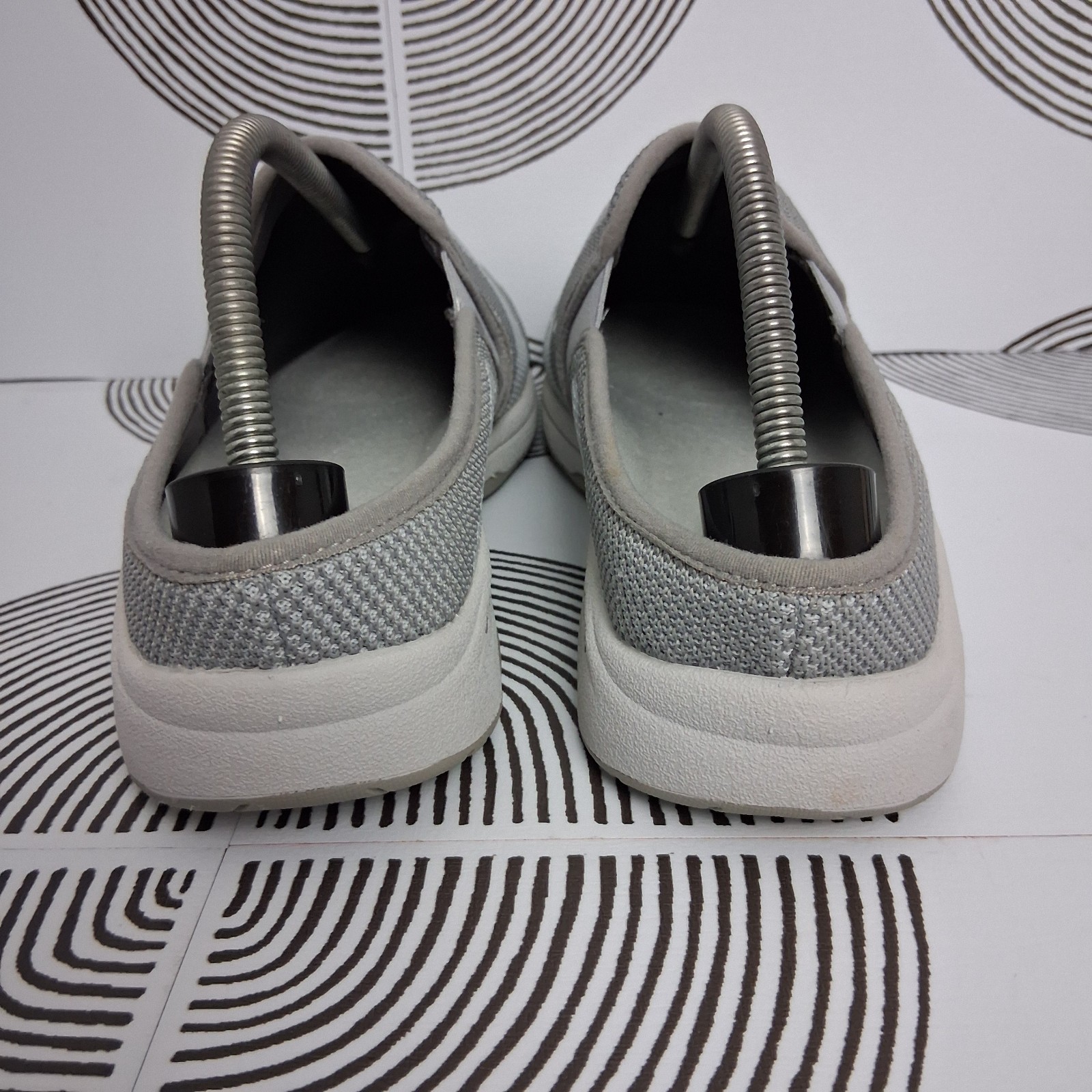 Easy Spirit Womens 10WW Gray Takeknit 2 Slip On Comfort Mules Clogs Casual Shoes