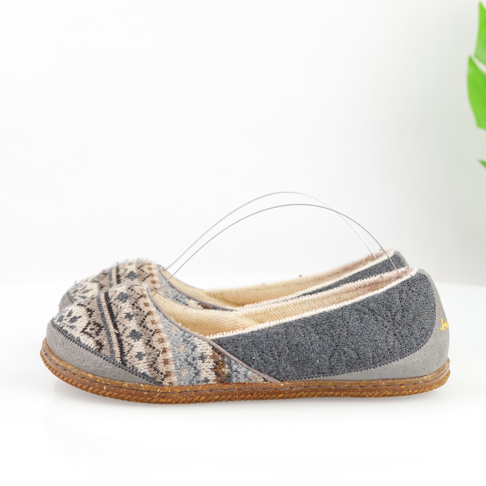 SmartWool Womens Morning Ballet Slipper Size 7 Gray Knit Lined Slip On Flat Shoe