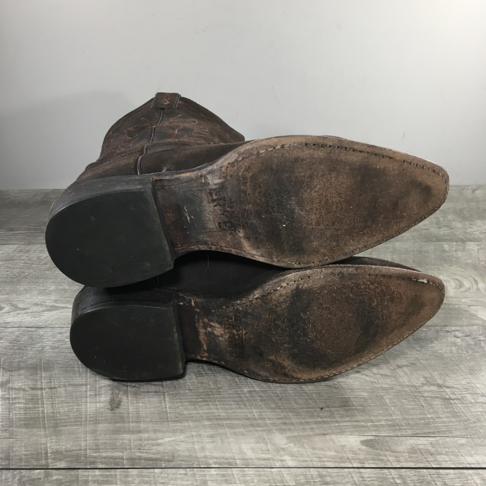 Women’sFrye #76876 Billy Short Stitch Cowboy Western Brown Suede Boots Size 10