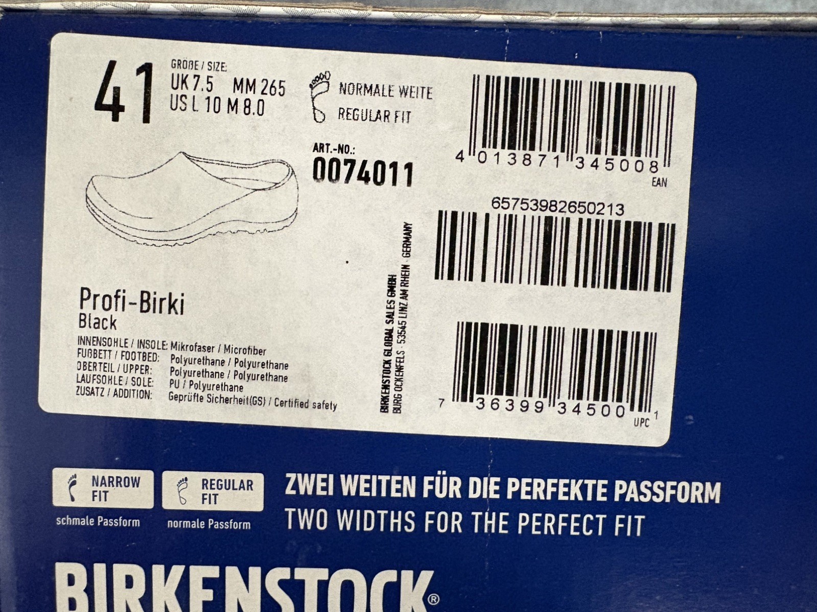 BIRKENSTOCK PROFI-BIRKI CLOGS SIZE 41 NEW IN BOX