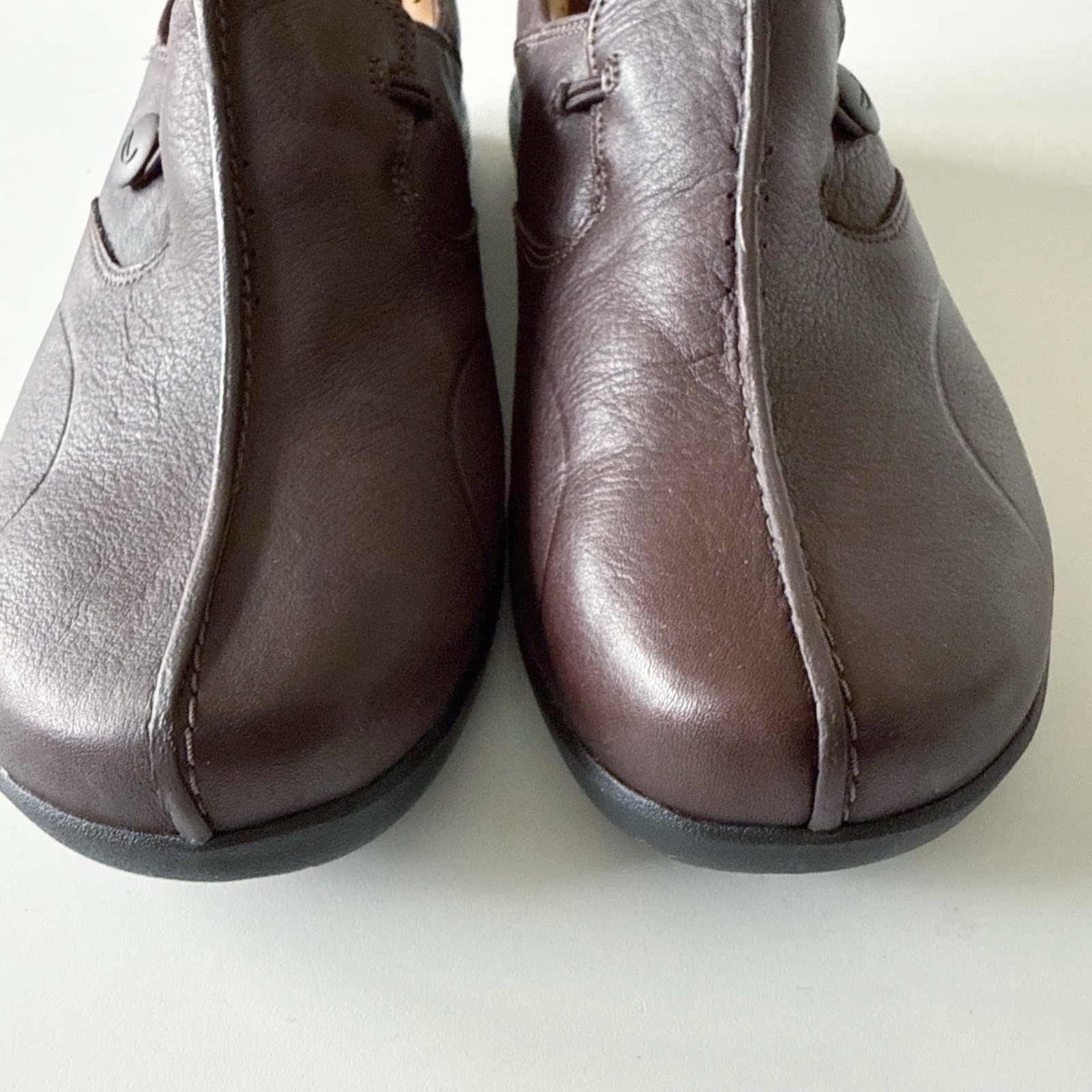 Clarks Unstructured Brown Leather Shoes Un Loop 2 Walk Size 11M Slip On Comfort