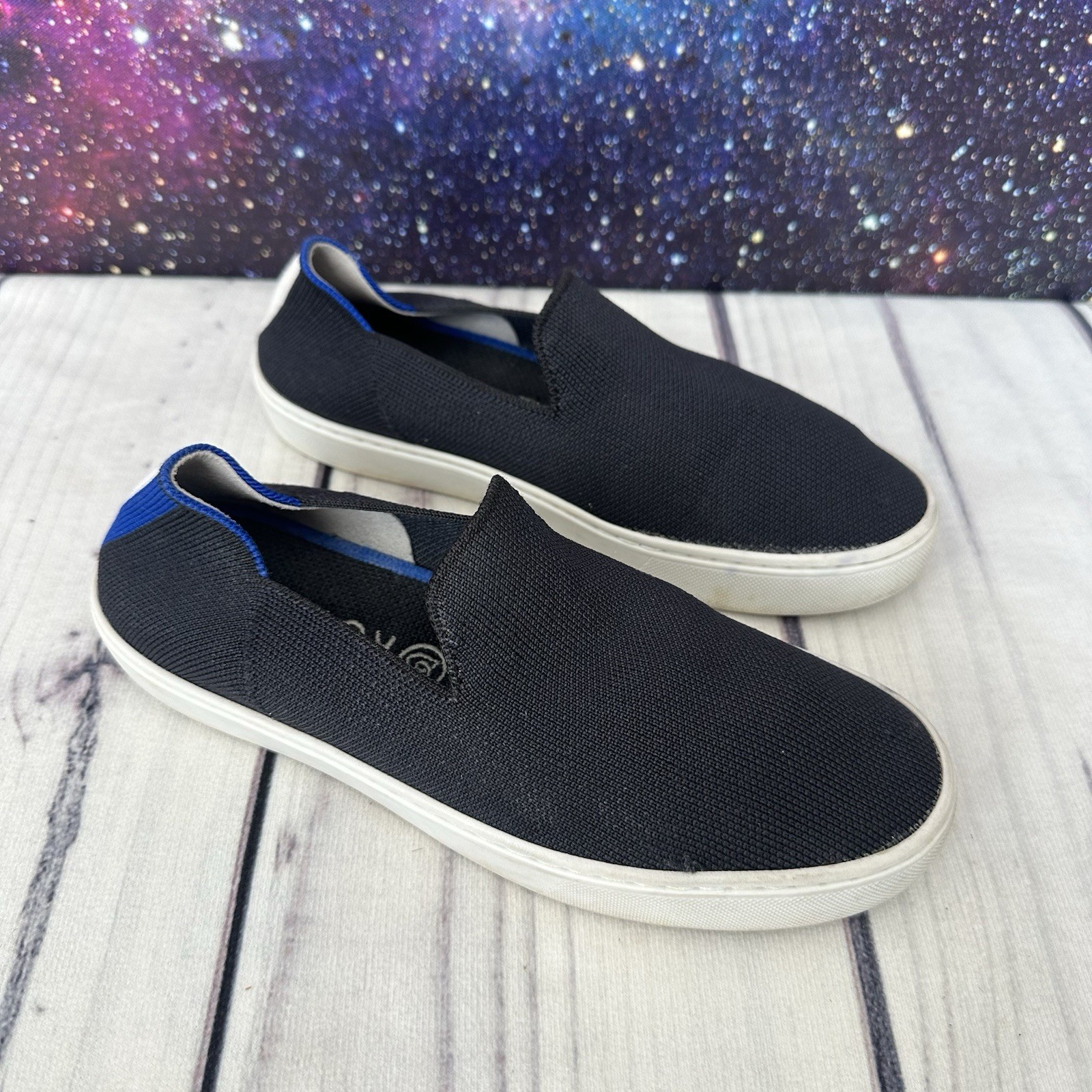 Rothy’s The Original Women’s The City Flat Sneaker Loafer 6.5 Black Casual Shoes