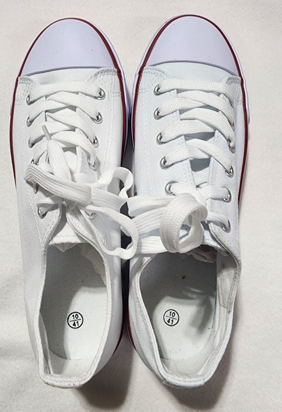white red and blue stripe print women sneakers size 10
