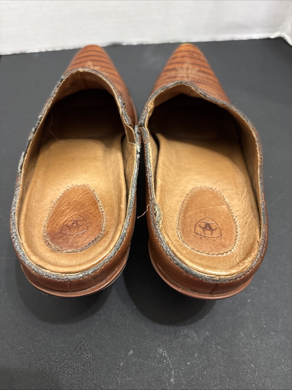 ARIAT Dessert Stars Moc Cognac Leather Cowboy Western Clogs Mules #13397 Sz 8B