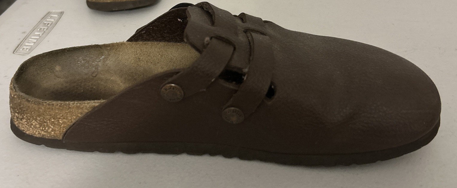 Birkenstock Birki’s Brown Leather Slip On Clog Mules 250 39, US Size L8 M6