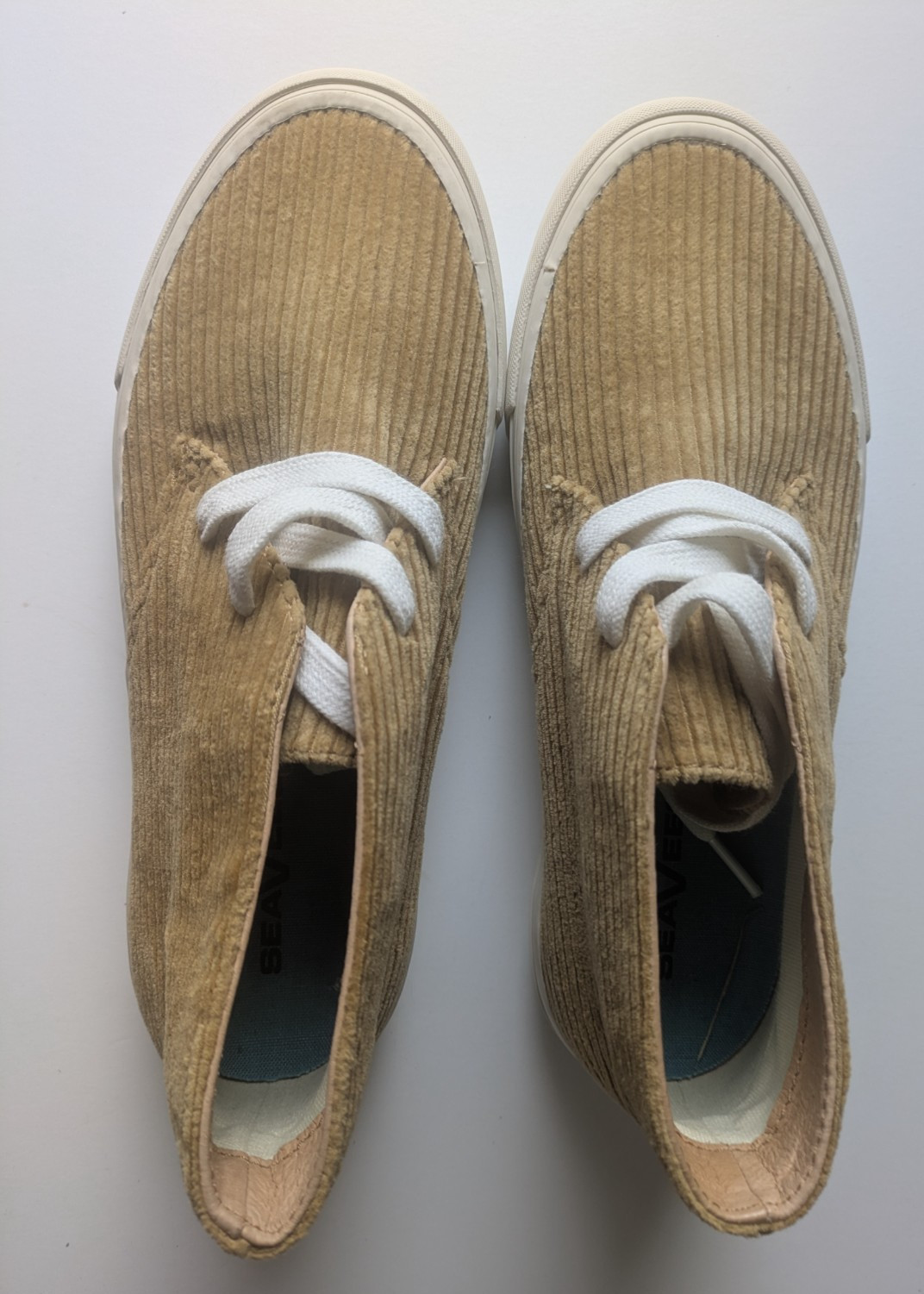 SeaVees Corduroy Maslon Desert Boot Women Size 8 Tan Slip On