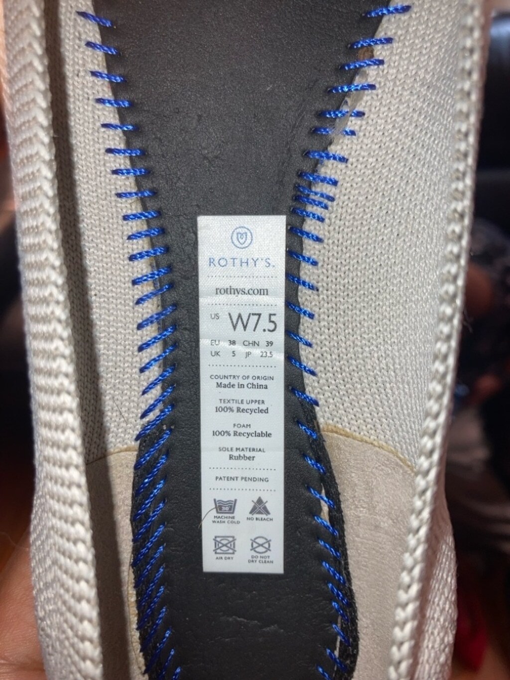 Rothy’s The Point II Diamond Twill Size 7.5