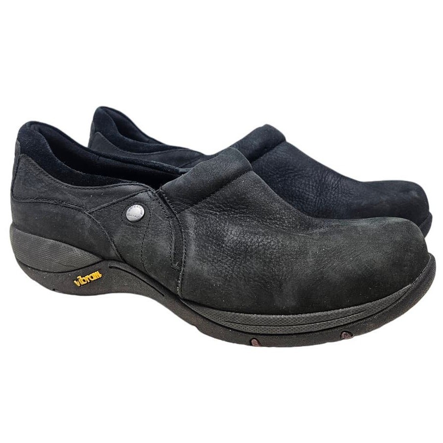 Dansko 42 Black Leather Patti Slip On Loafer Professional Non Slip Comfort