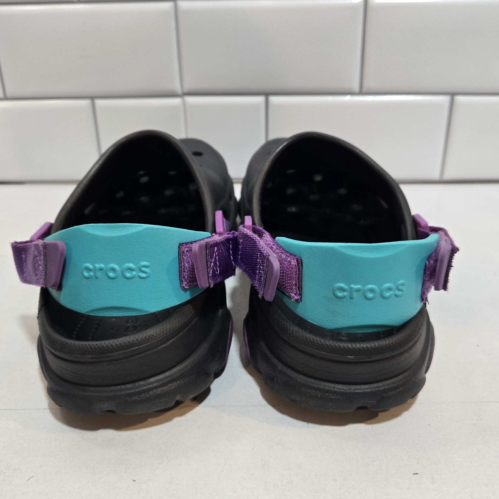 Crocs Classic All Terrain Mens 7 Womens 9 Blue Teal Purple Adjustable Chunky