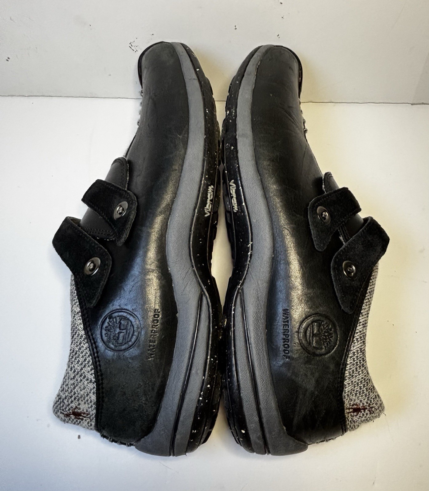 TIMBERLAND Smartwool Womens Slip On Outdoor Black Leather Shoe sz 8.5 M Vibram