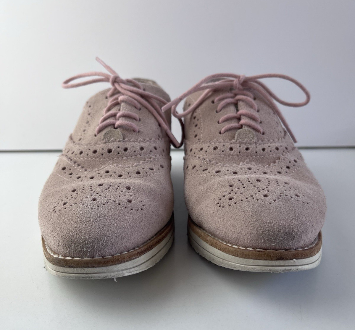 Frankie 4 Pink Suede Leather Lace Up Brogue Shoes Women’s Size 6