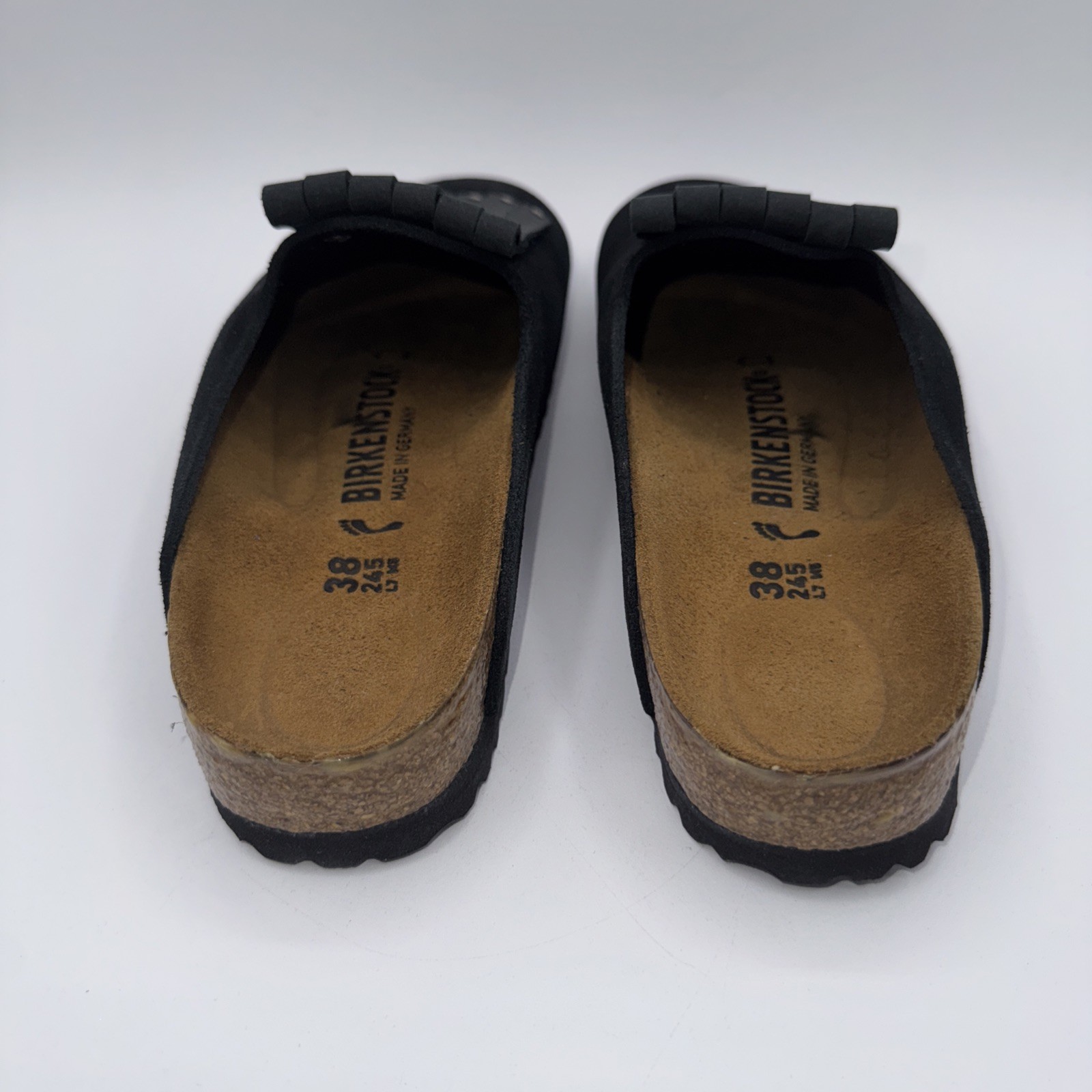 Birkenstock Amsterdam Kiltie Studded Women’s Size 7 EU 38 Black Leather Boston