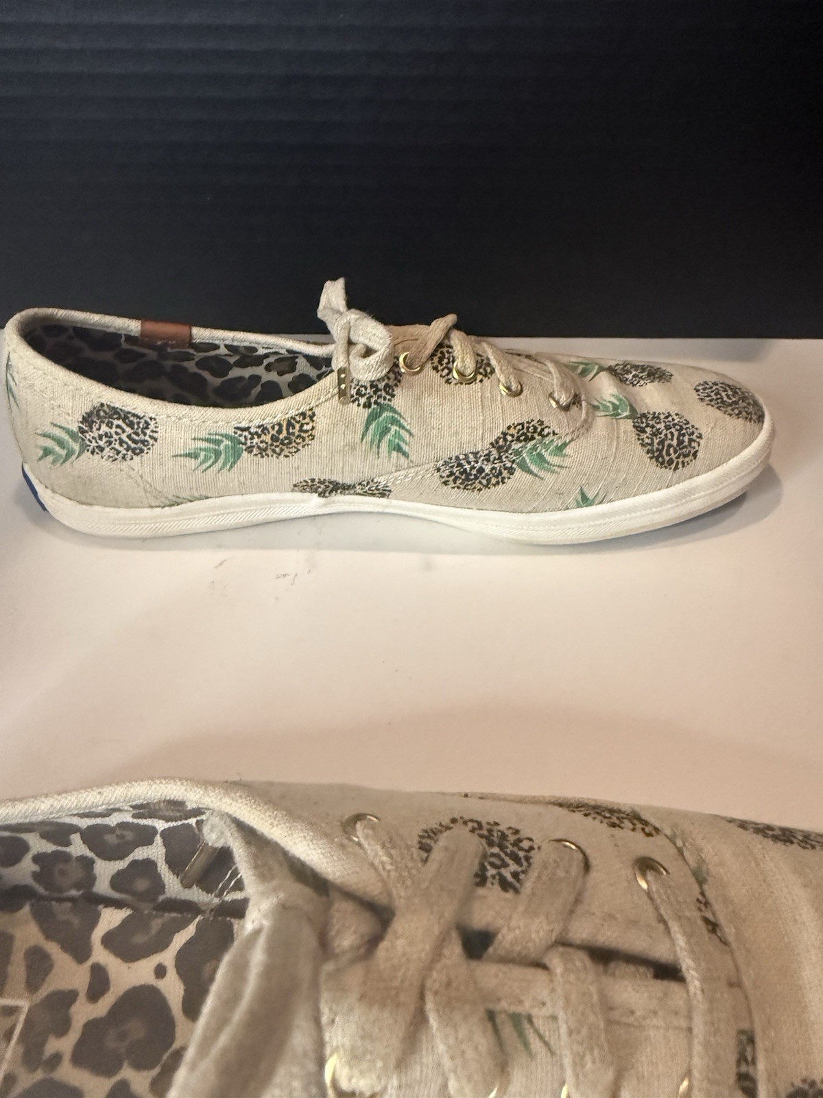 Keds Champion Lace Up Sneaker Fruity Pineapple Beige Sz 7 Canvas