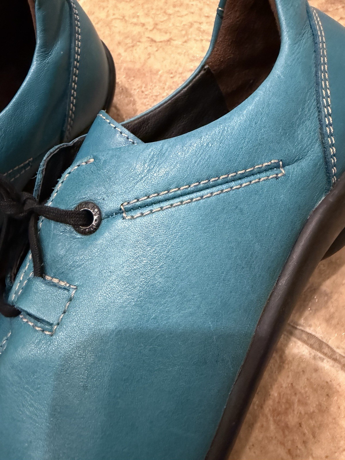 Wolky Rosa Leather Shoes Comfort Oxfords Peacock Teal blue Women Sz 42 11 EUC