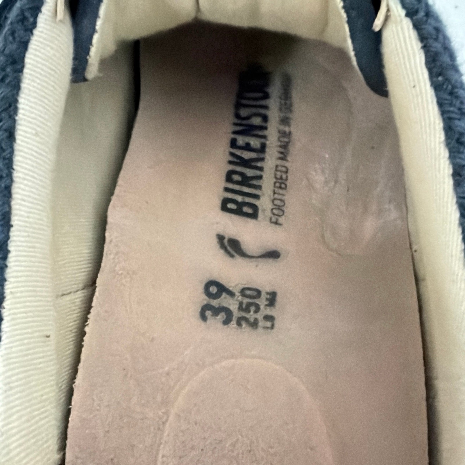 Birkenstock Shoes Womens Size 8 Narrow Bend Low Blue Suede Canvas Sneakers
