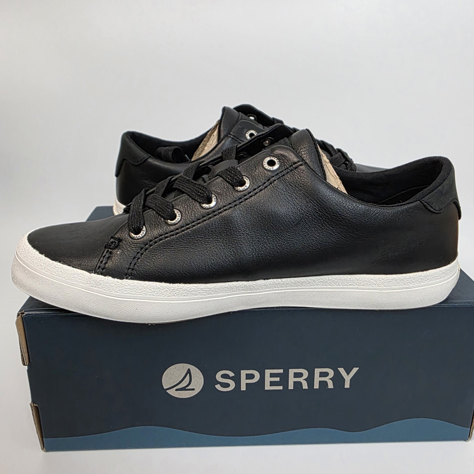 NEW Sperry Women’s Sandy LTT leather sneaker Black Size 7 M #909