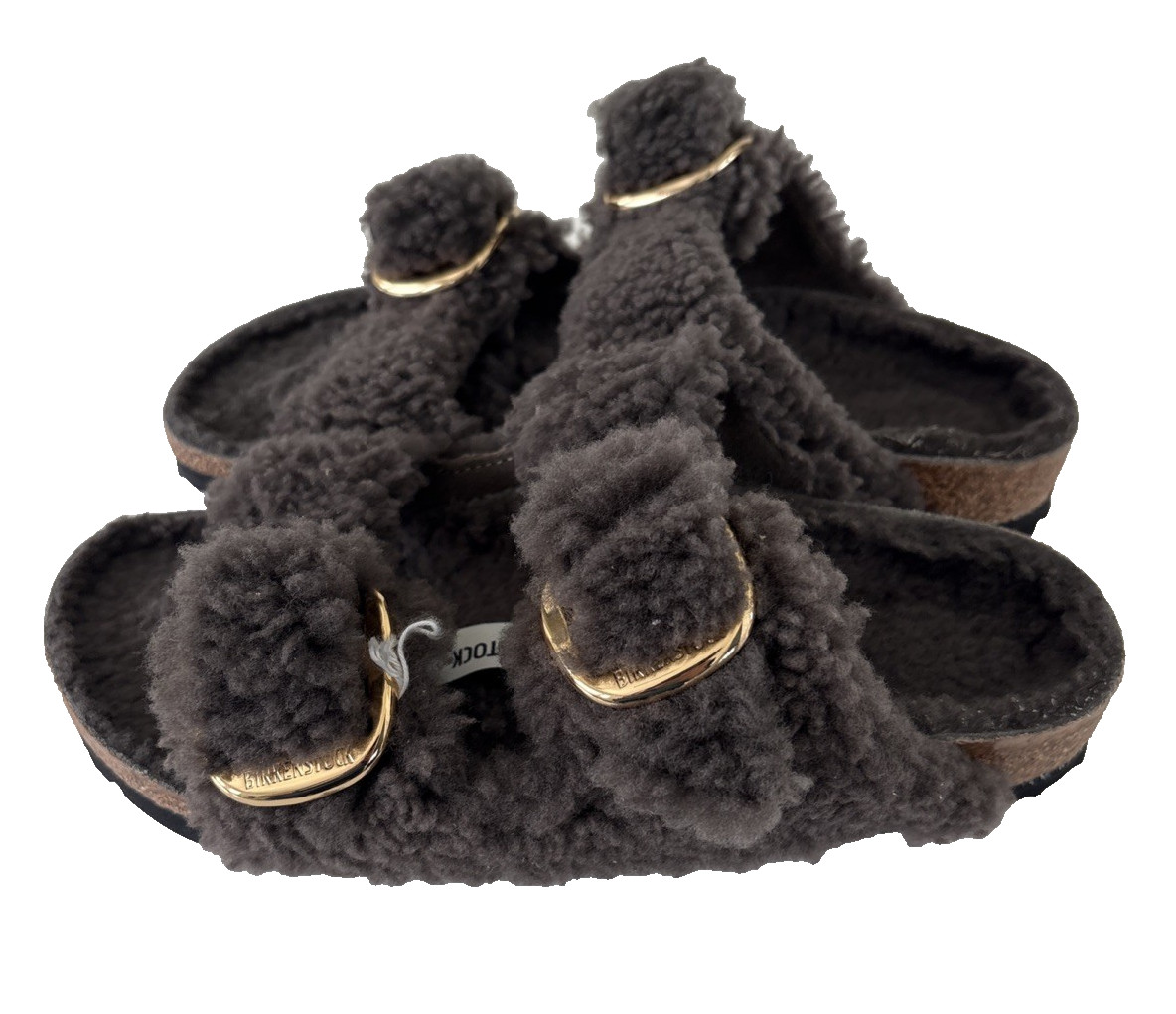 NWOB Birkenstock Arizona Women’s Big Buckle Shearling Sandals Mocca Sz 37