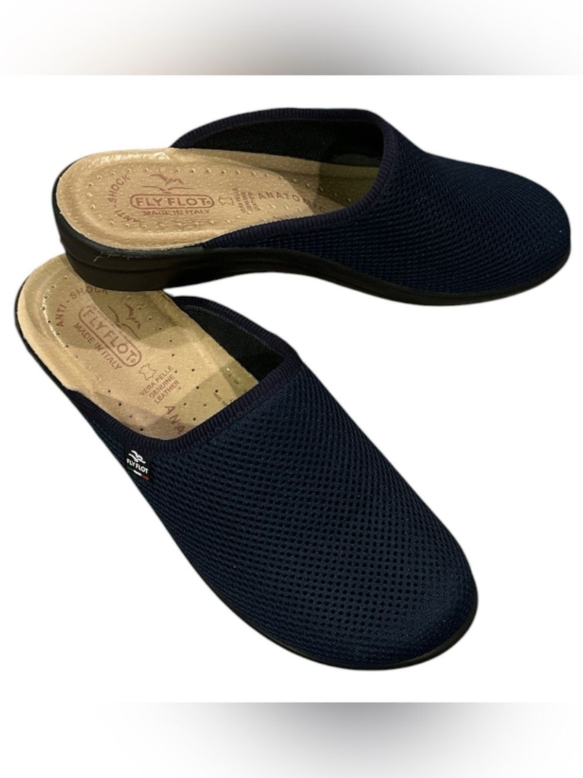 Fly Flot Comfy Slip On Office Mesh Mule Clog Wedge Heel Shoes 40 or 9