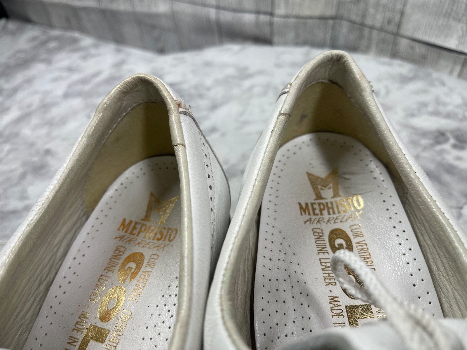 Mephisto Golf Shoes Women 8.5M Air-Relax Shoes White Leather Wingtips Kiltie