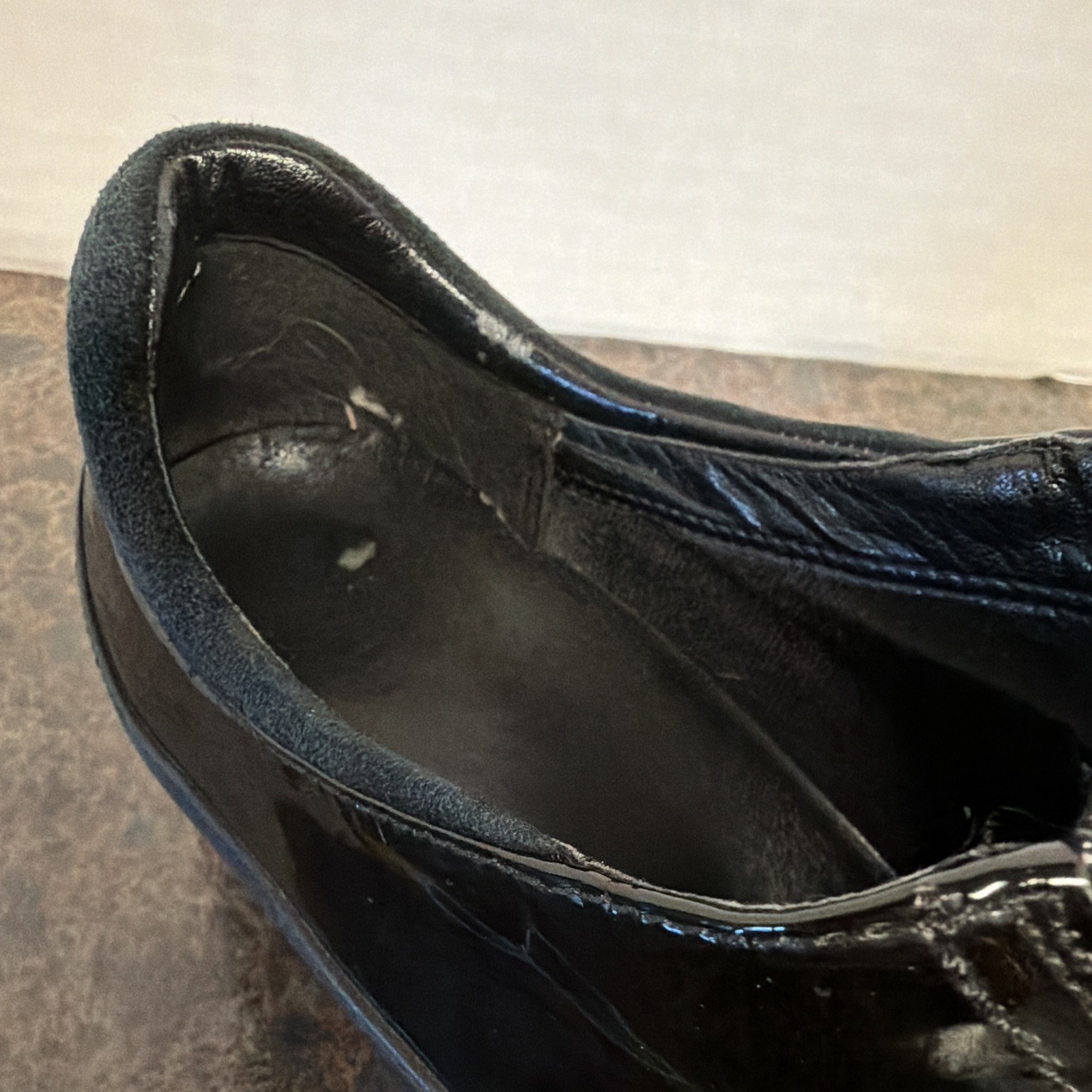 Cole Haan Women’s Black Patent Leather Waterproof Zip Wedge Sneaker 7B