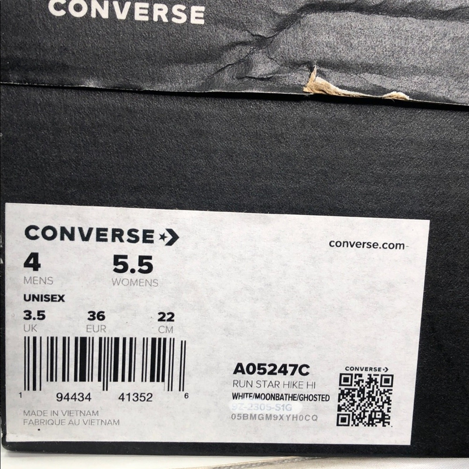 Converse Run Star Hike Hike White Moon Bathe Unisex Hiking Sneakers – Size 5.5