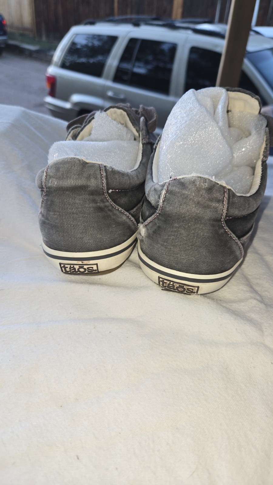 Taos Moc Star Gray Wash Lace Up Canvas Sneakers Shoes Womens Size‎ 9