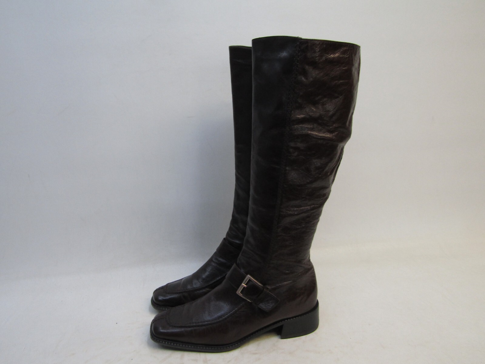 Bally Womens Size EUR 37.5 Brown Leather Zip Knee High Fashion Boots