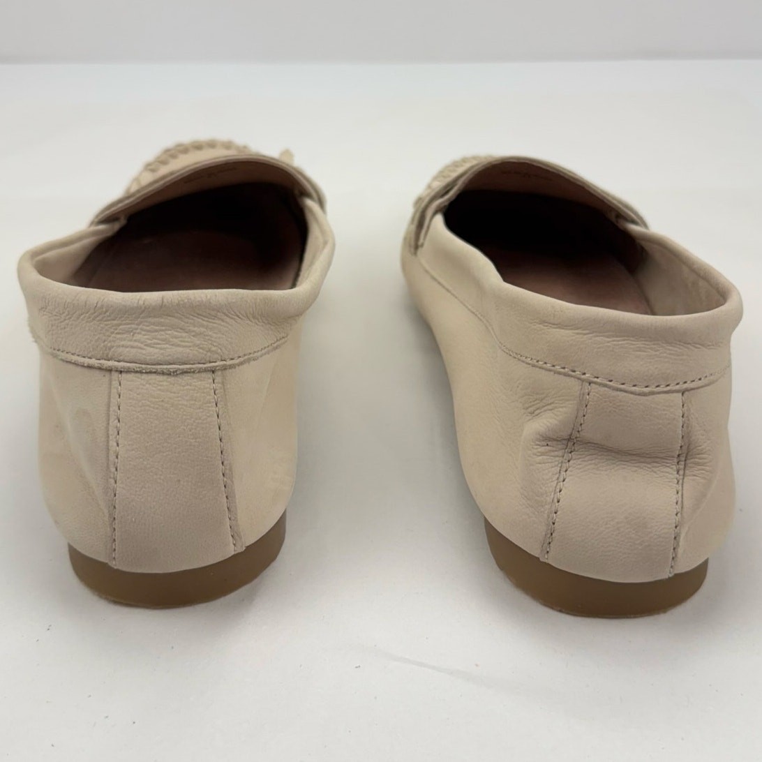 Fat Face Cream Suede Leather Fringe Loafers Flats Moccasins 8 Classic Preppy 41