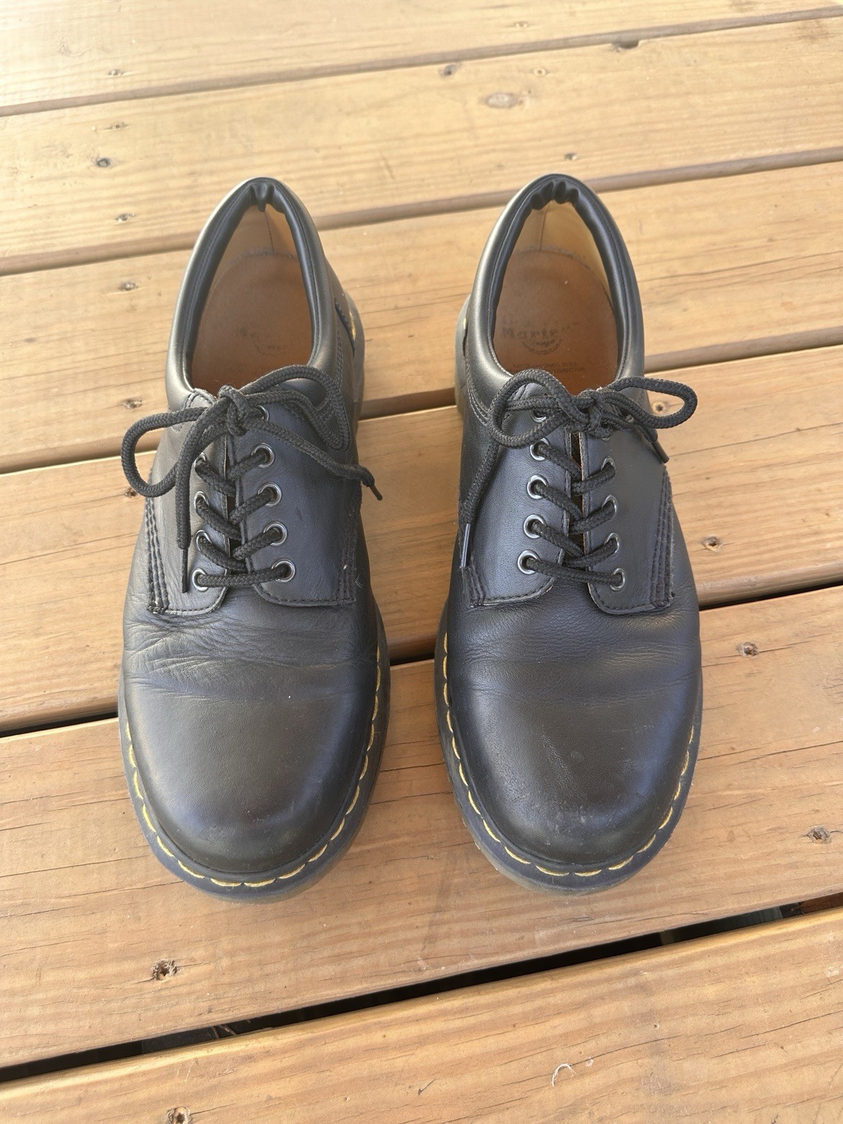 Dr. Martens 8053 5-Eye Leather Oxfords BLACK Industrial Chem Resistant Men 13