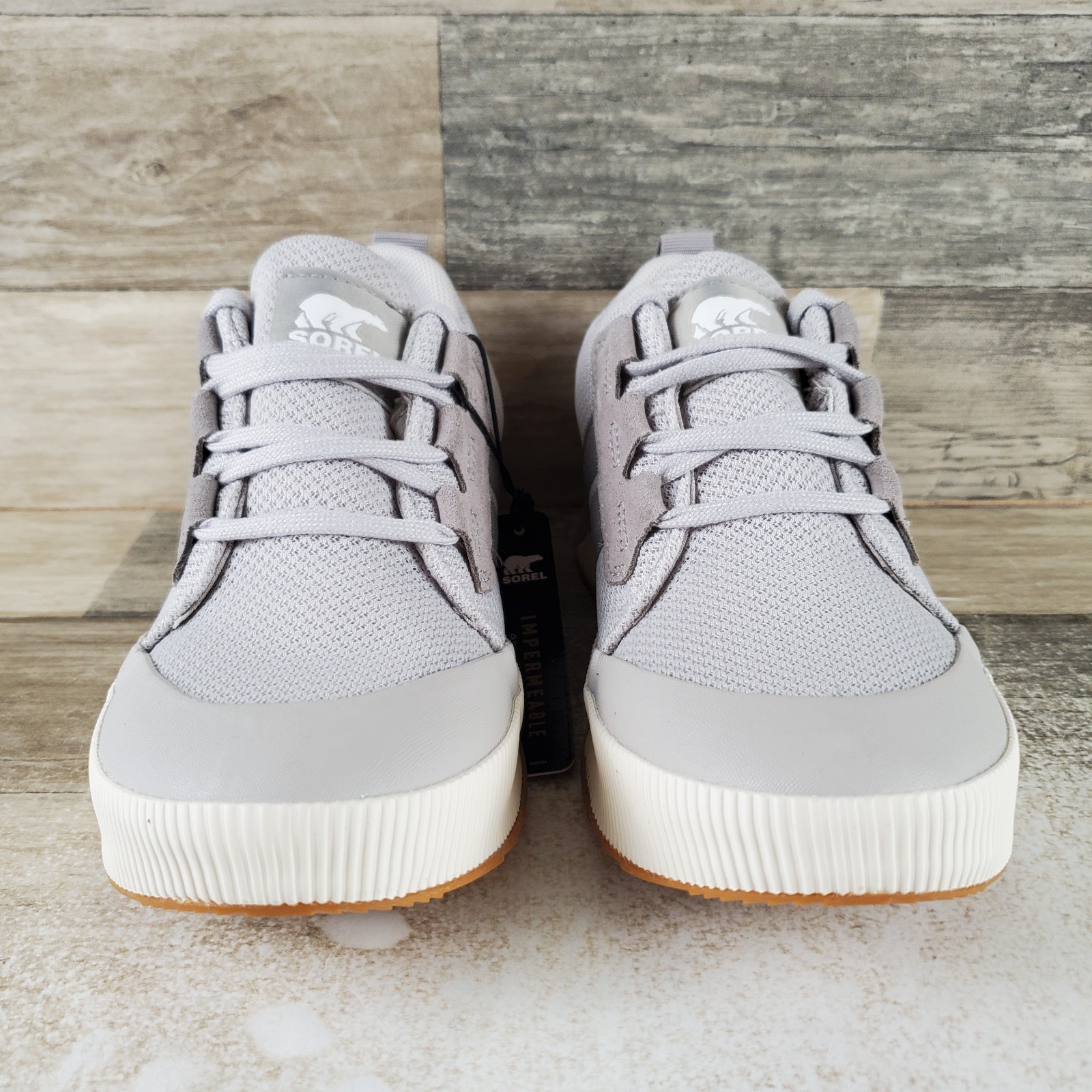 Sorel Out N About III Womens Shoes Sz 5.5 Moonstone Dove Mesh Waterproof Sneaker