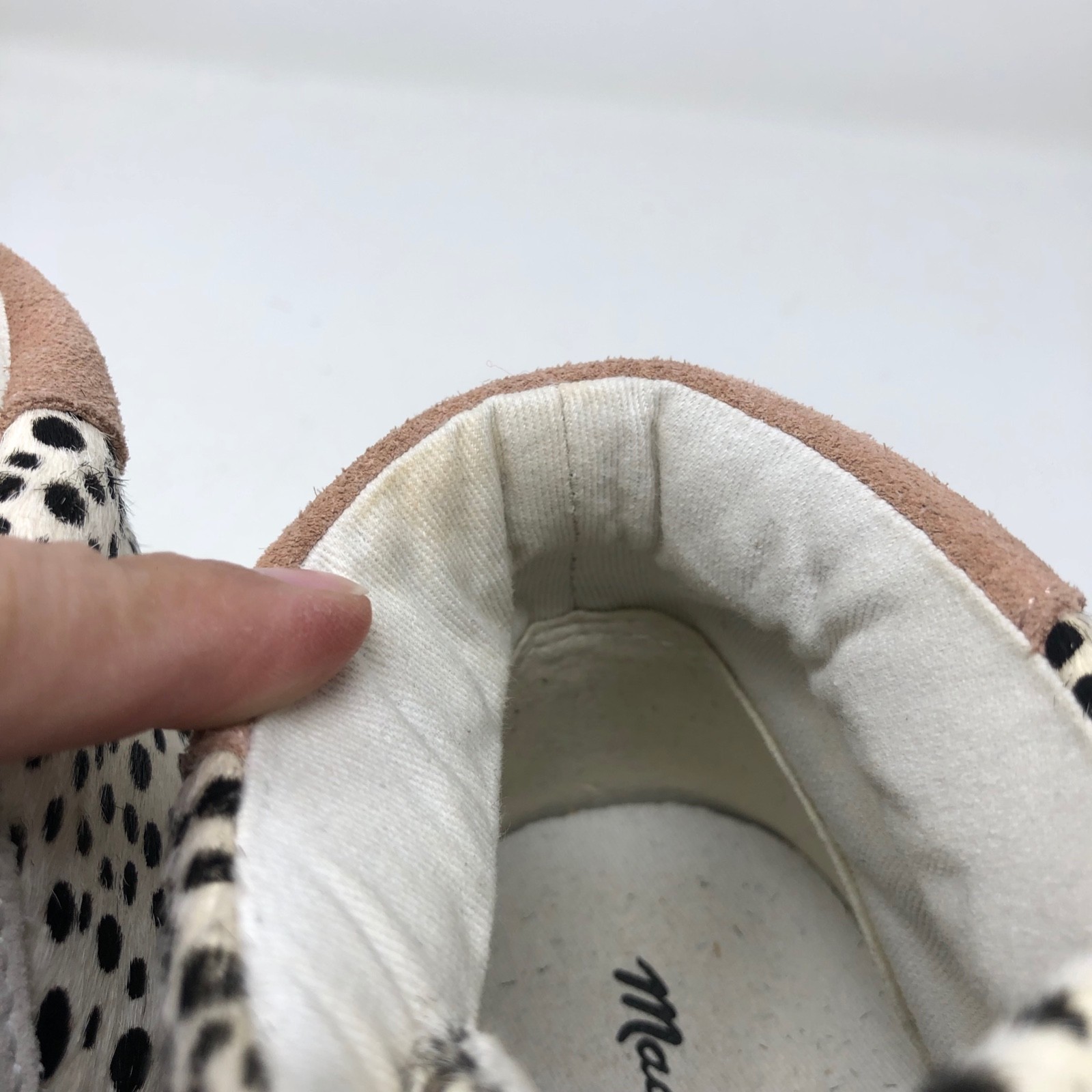Madewell Sidewalk High Top Sneaker Spotted Calf Hair Womens 8 Streetwear
