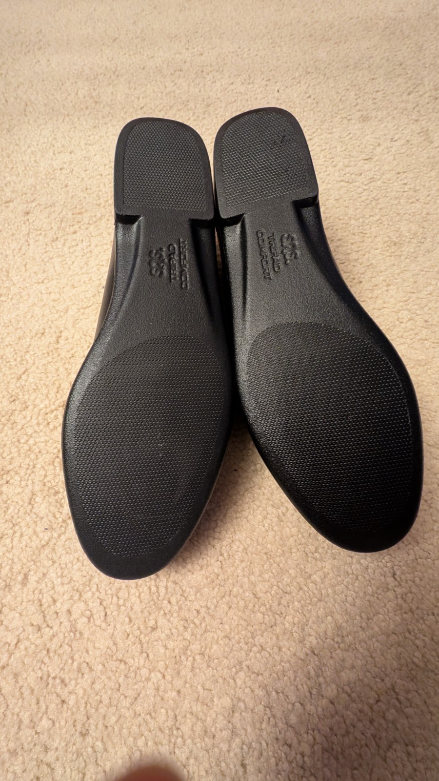 New SAS Tripod Comfort Women’s Black Leather Loafers Sz 10 N