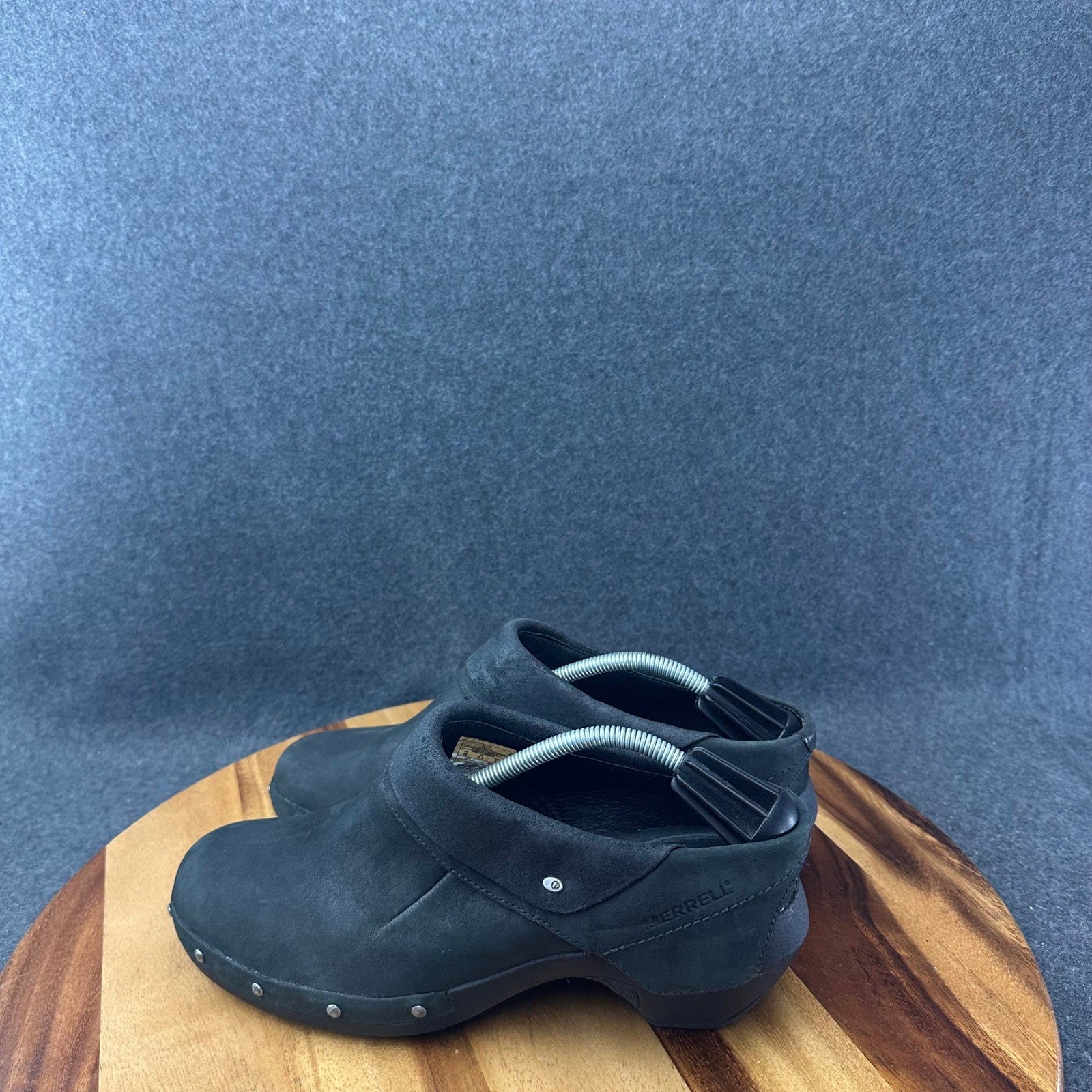 Merrel Shoes Womens 10 Luxe Wrap Casual Slip On Mule Clogs J68660 Black Leather