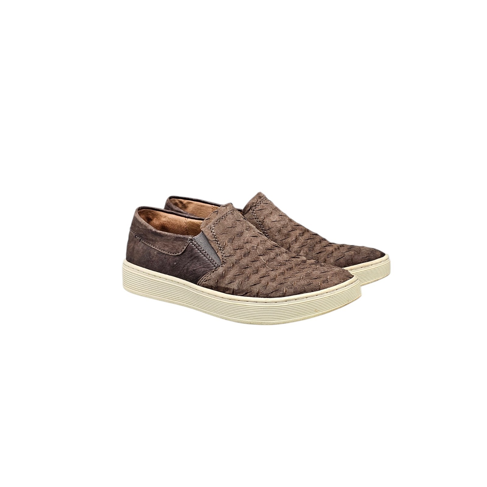 Sofft Women’s Size 9 M Somers Brown Textured Leather Slip On Sneakers Shoes