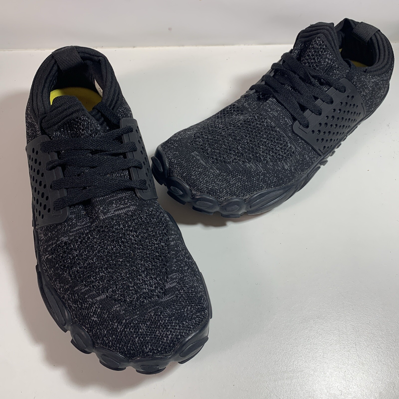 Sports Womens Sneaker Water Shoe Black Mesh Slip On Laces Round Toe EU 45