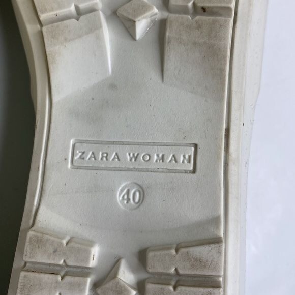 Zara Woman Textured Slip-On Sneakers In Pastel Green Size 40