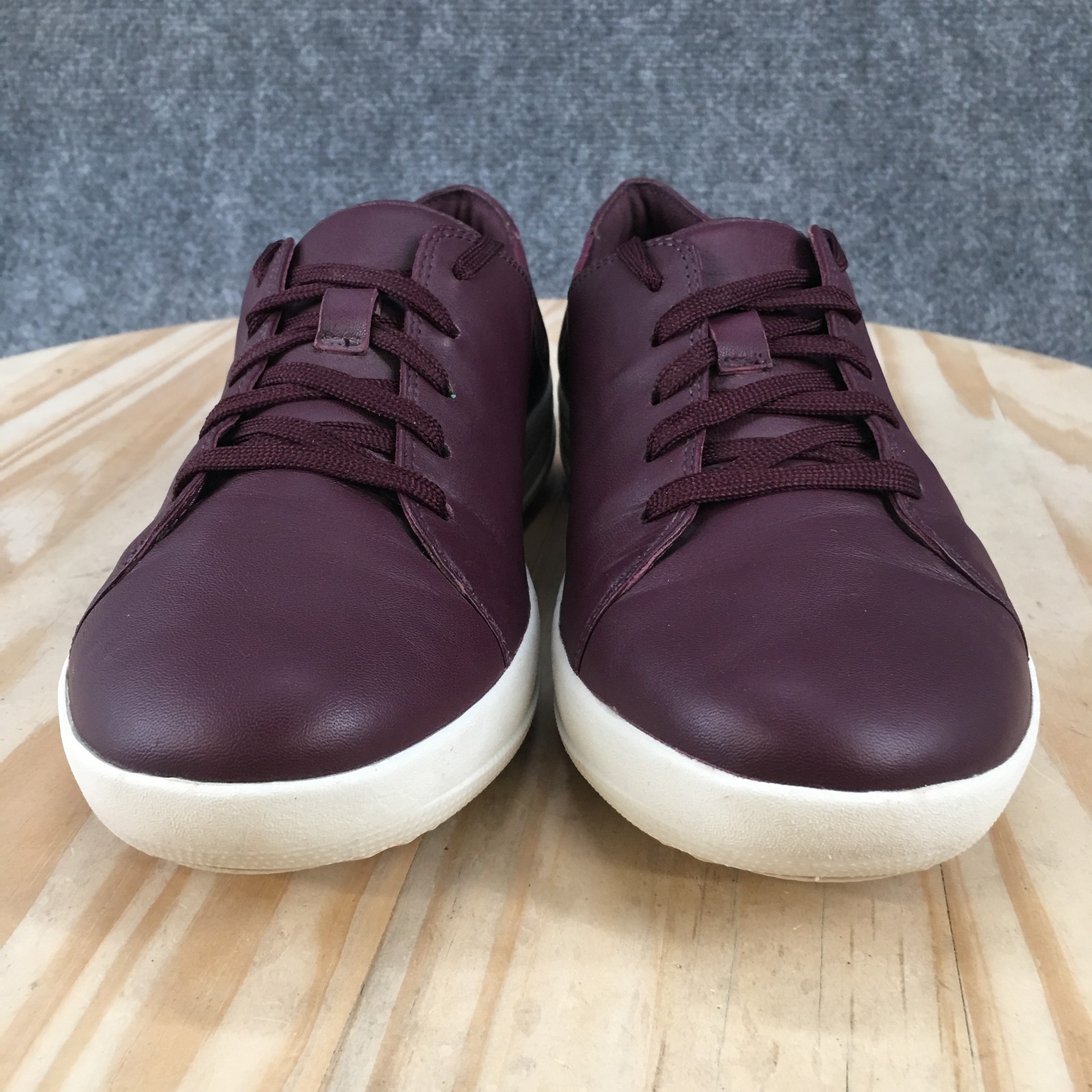 FitFlop Shoes Womens 8 F-Sporty Casual Lace Up Sneakers H55-398 Burgundy Leather