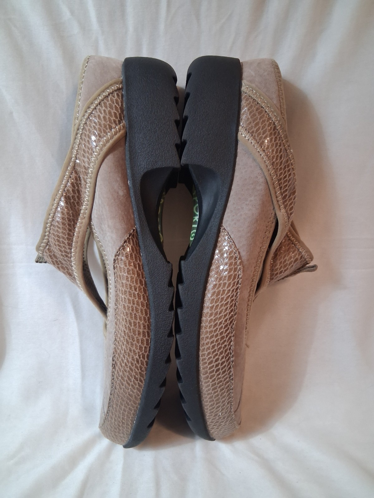 Sporto Katy Tan Suede & Snake Maryjane Mule Sz 8.5