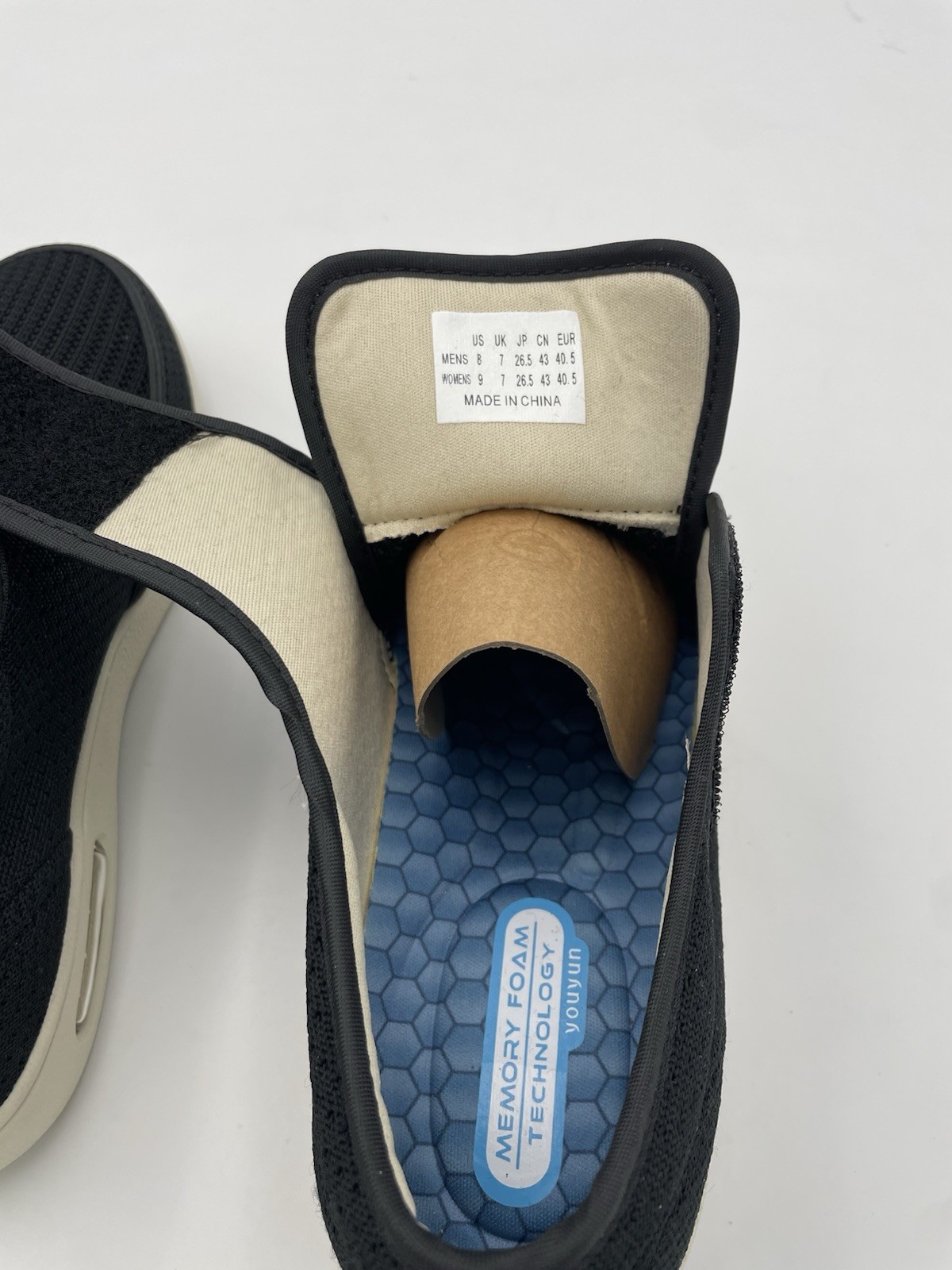 YOUYUN DIABETIC SHOES BLACK Adjustable Hook and Loop Closure MENS 8 / WOMENS 9