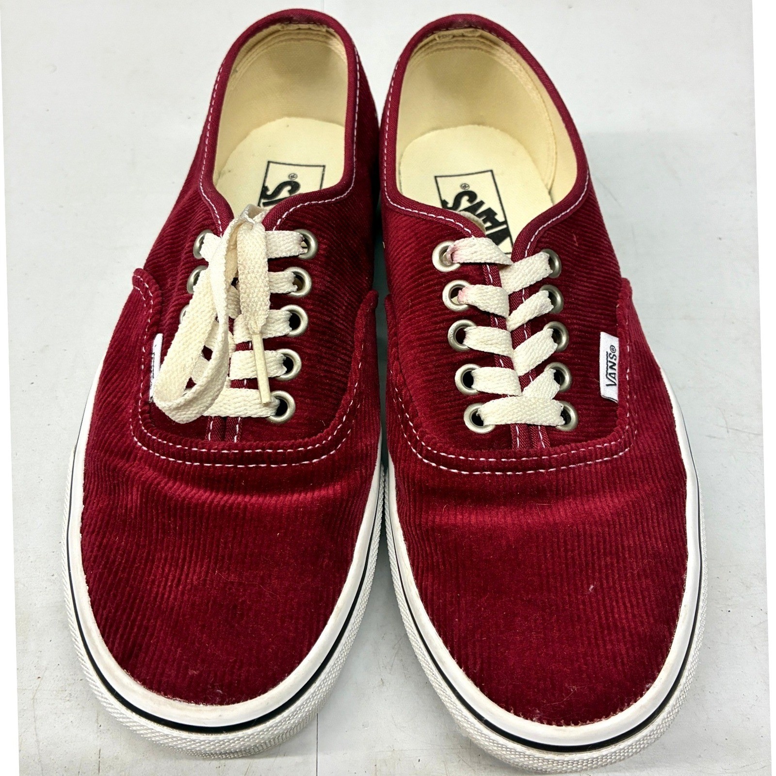 Vans Corduroy Sneakers Womens 8 Burgundy Red Low Top Skate Casual Streetwear