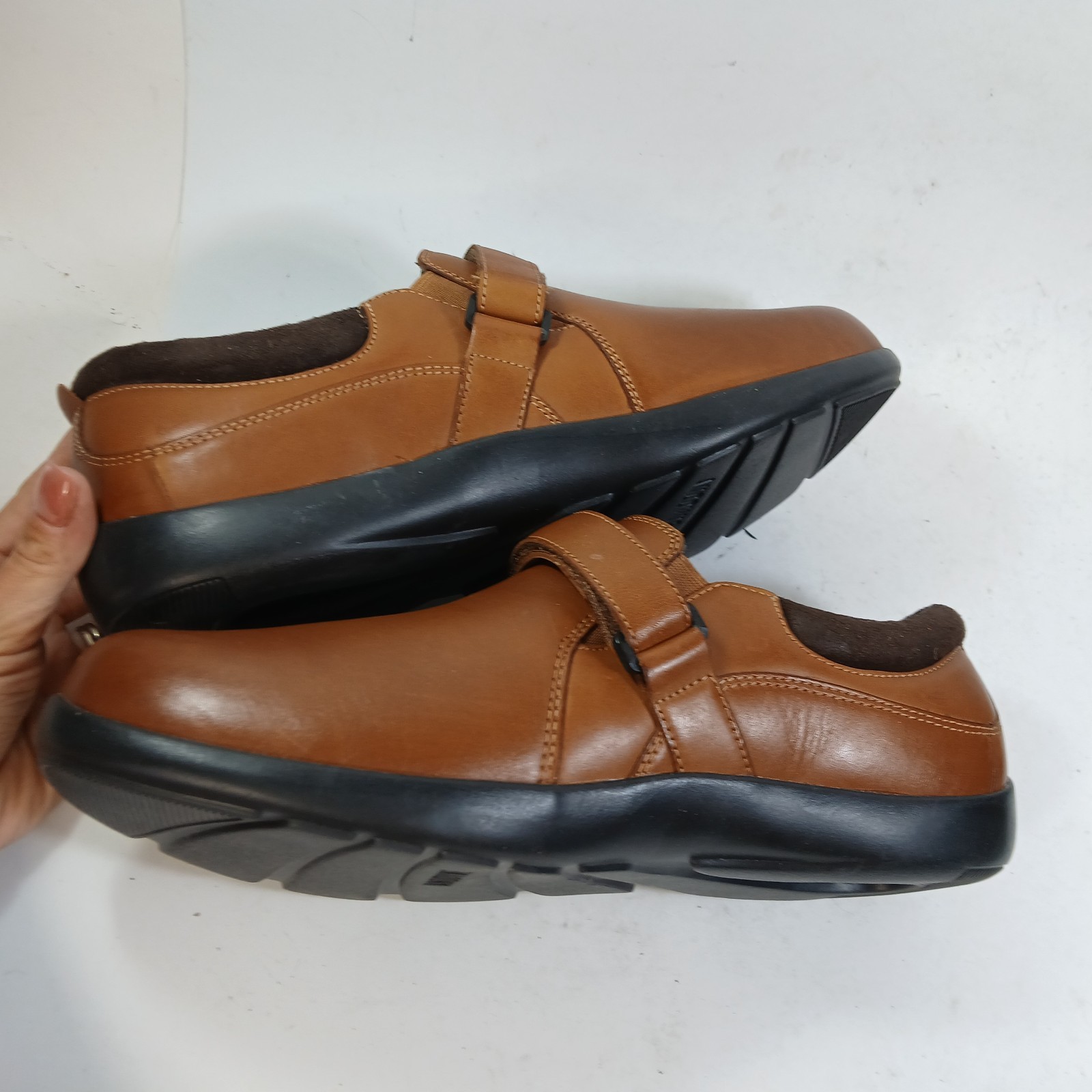 Anodyne No. 51 Casual Dress Women’s Size 11 XW Wide Cognac Leather Slip-On Dress