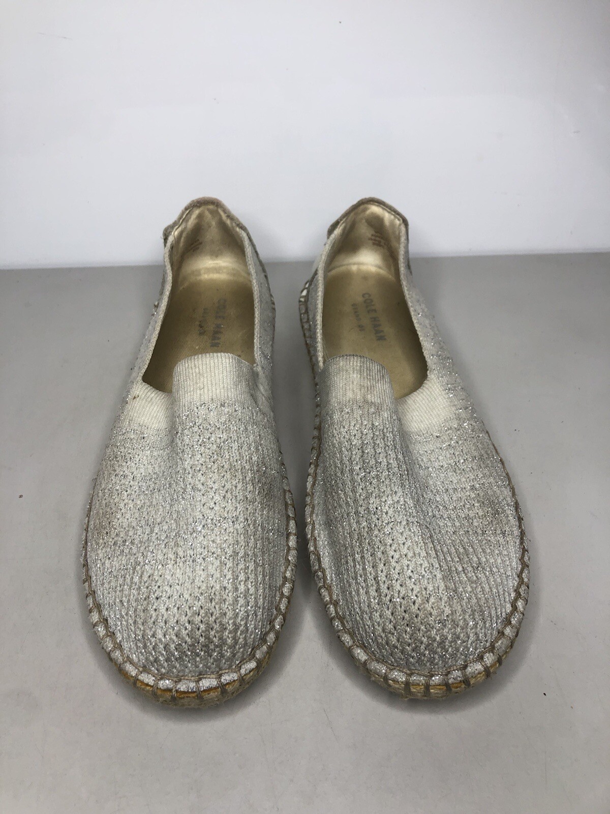 Cole Haan Cloudfeel Gray Knit SlipOn Espadrille Casual Shoes Women sz 7B US/38EU