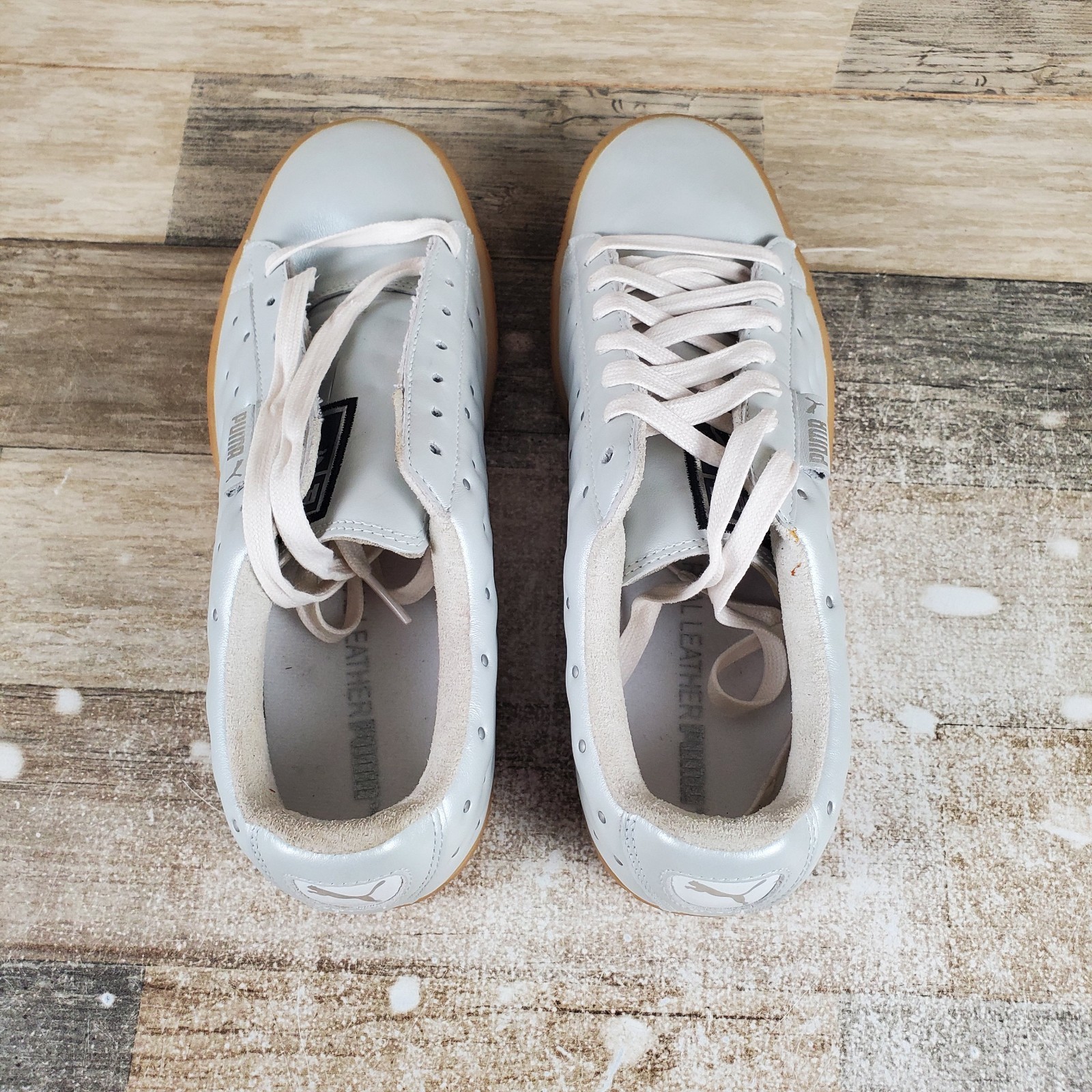 PUMA Davenport Women Shoes Sz 8 Leather Lace-Up Low Top Round Toe Sneakers