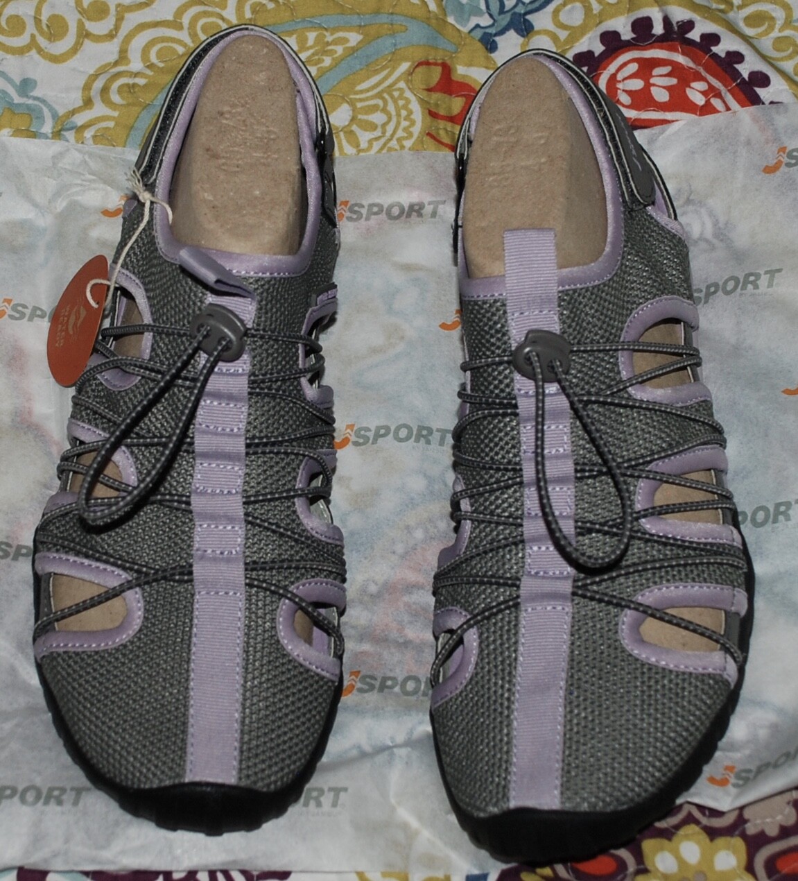 8 Women’s JSport by Jambu Dark Gray/Orchid Newbury Water Ready Fisherman Sandal