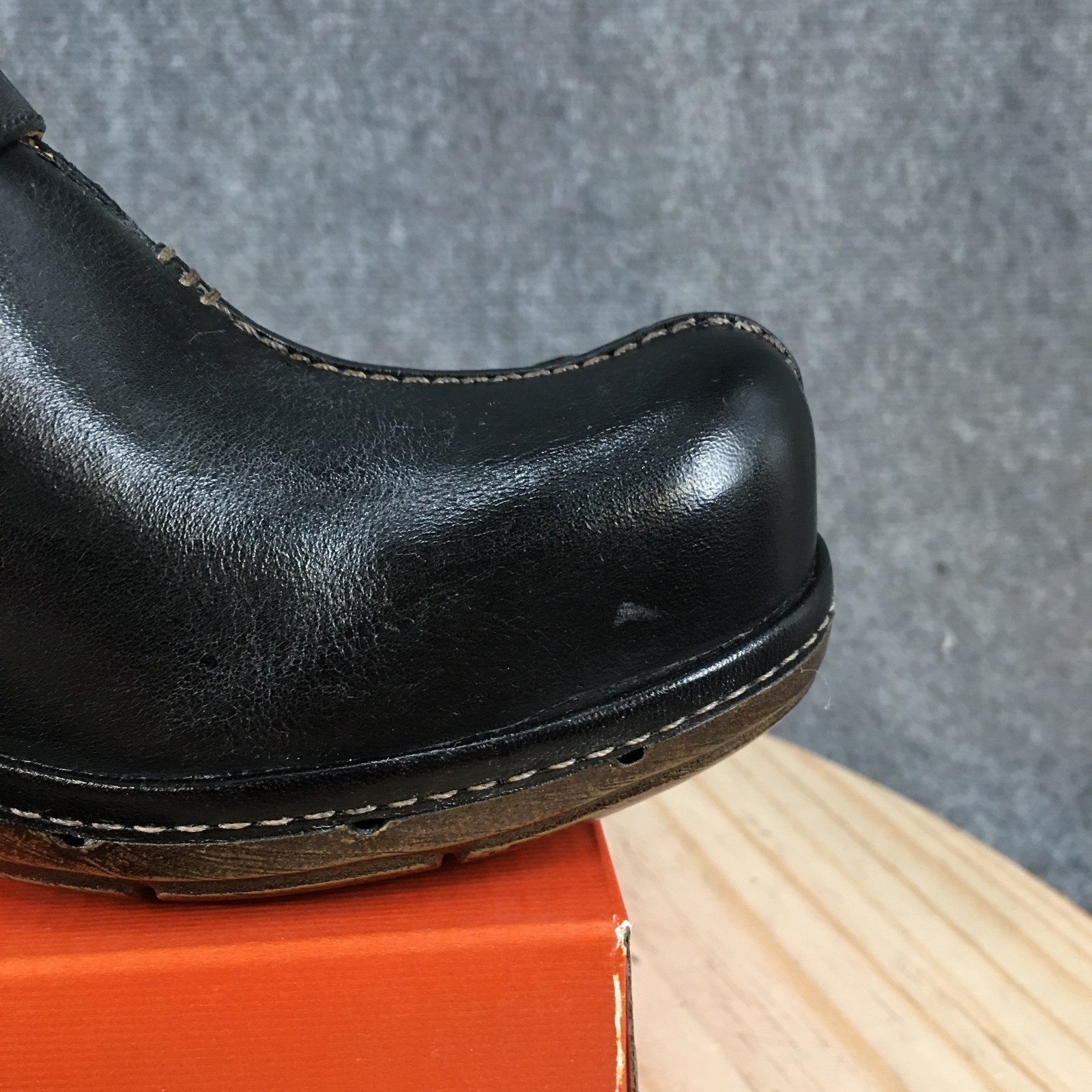 Clarks Unstructured Shoes Womens 7 M Slip On Wedge Mule Clogs Black Leather NEW
