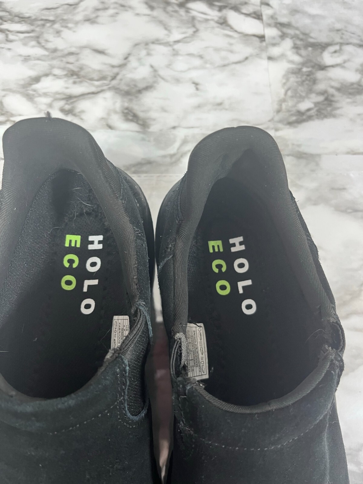 Holo Eco Shoes 9.5 Women’s Slip On Sneaker Suede Like Stretch Side sustainable